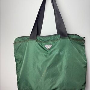Prada Forest Green Nylon Shoulder Bag